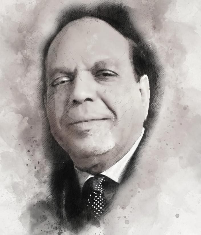 Portrait sketch of Alhaj Anwar Hossain